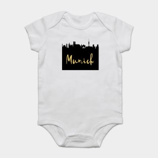 MUNICH GERMANY DESIGNER SILHOUETTE SKYLINE ART Baby Bodysuit